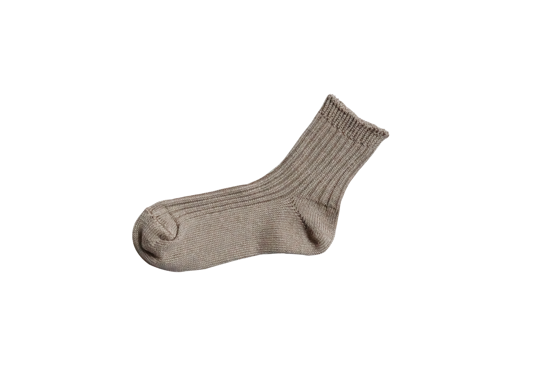 Nishiguchi // Praha Linen Ribbed Socks // Beige