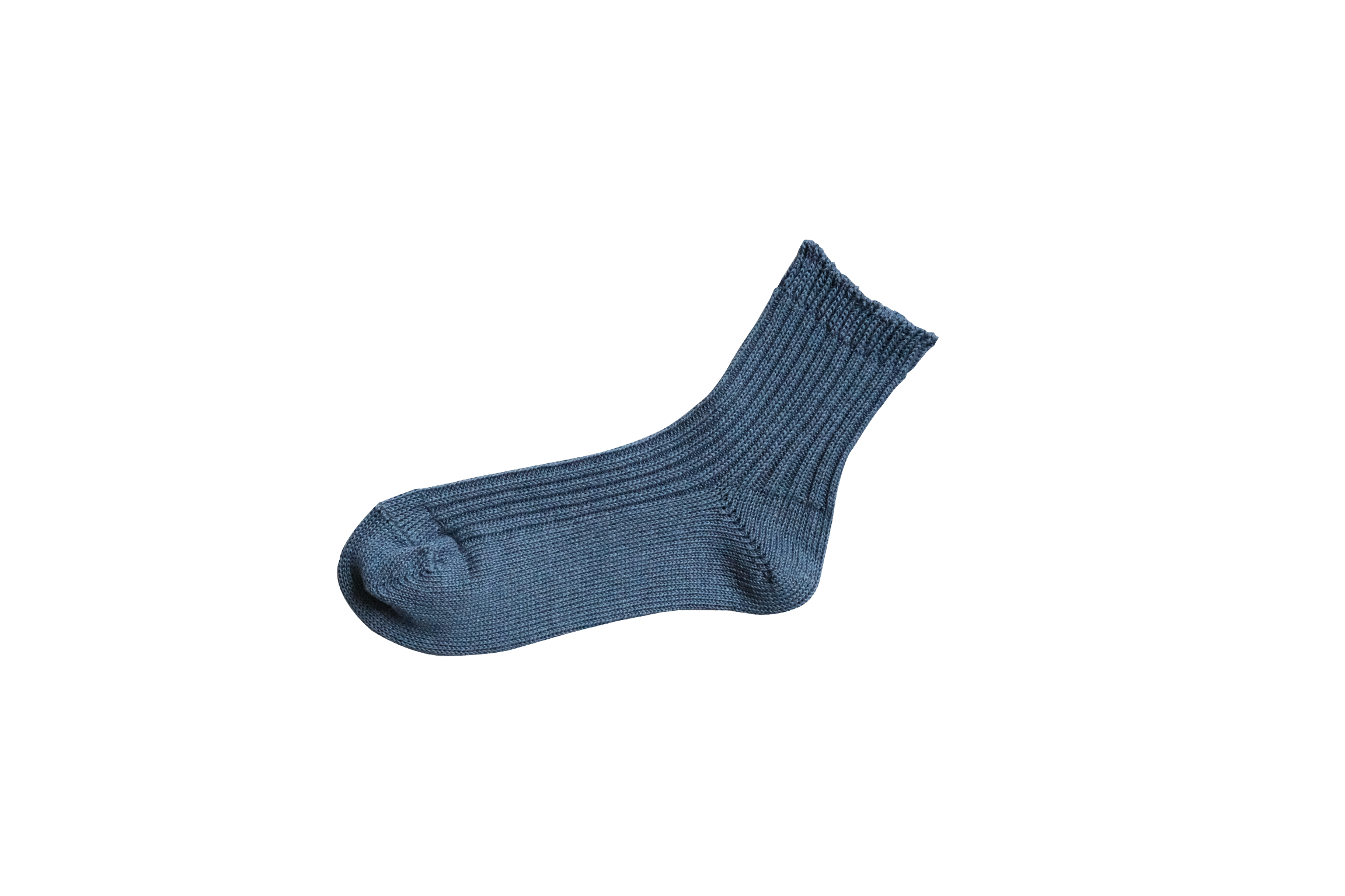 Nishiguchi // Praha Linen Ribbed Socks // Blue