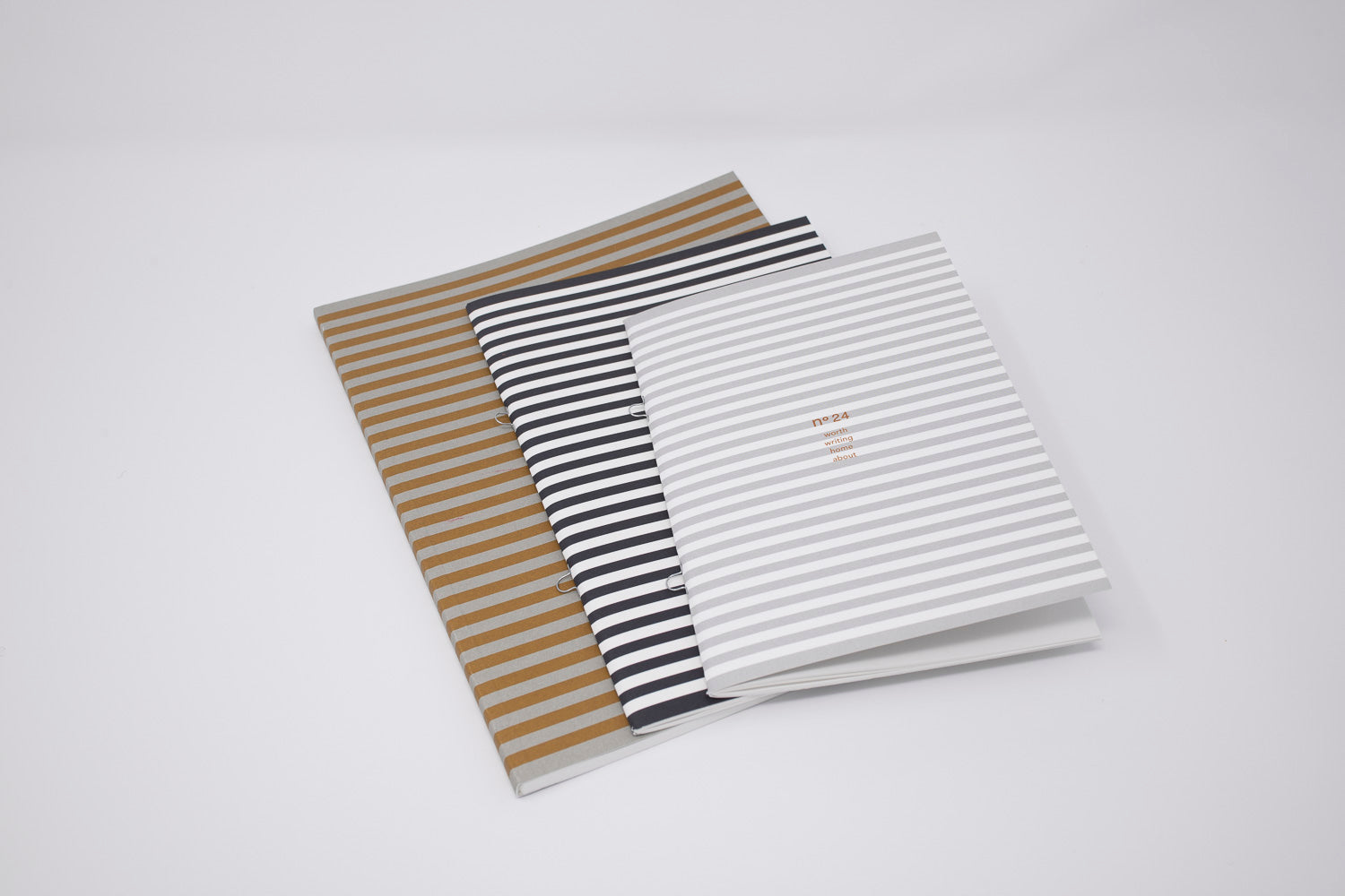 no24 notebooks // striped set of 3