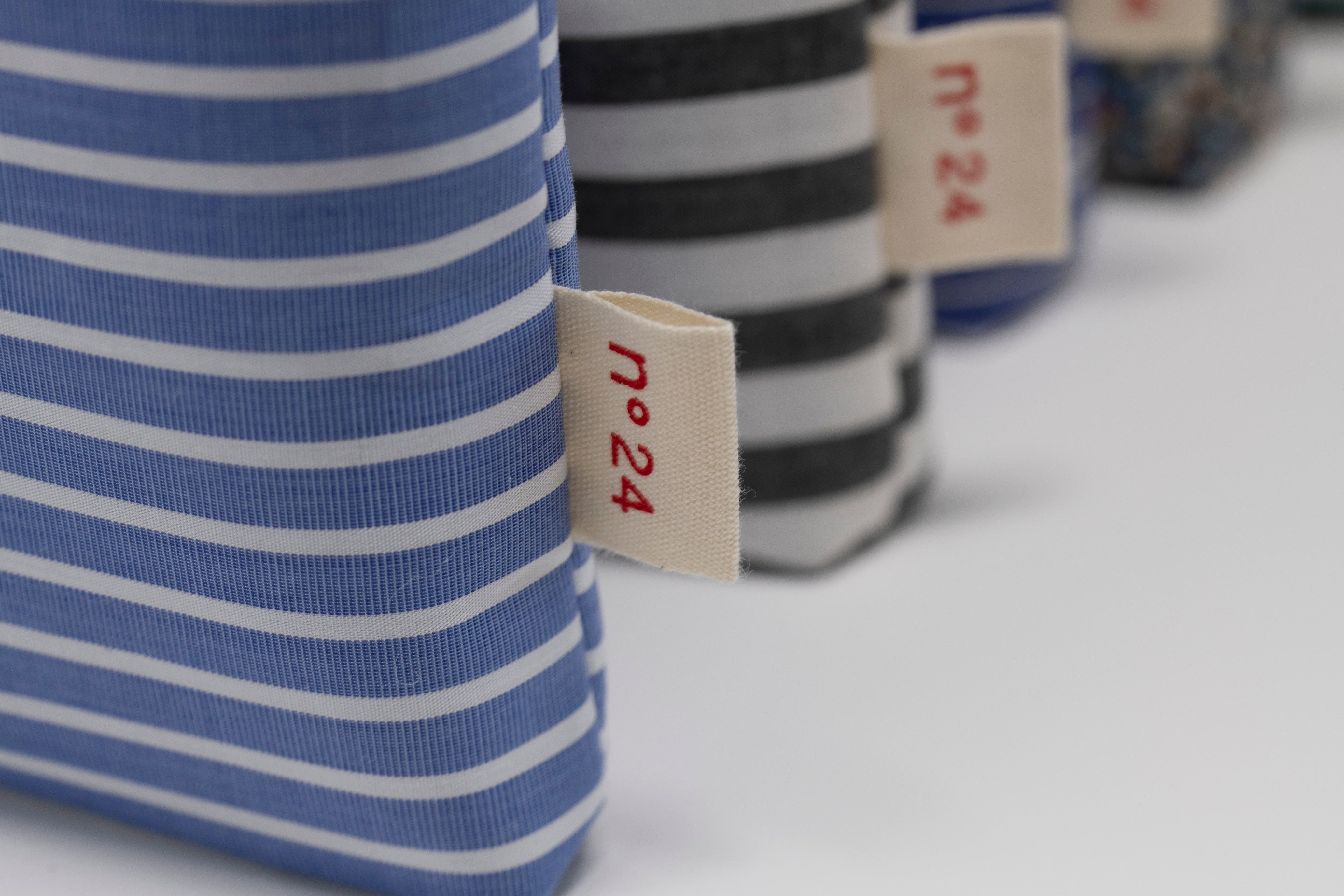 no24 tea cozy // blue & white striped