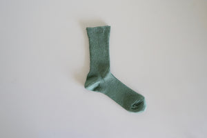Hakne // Linen Ribbed Socks // Sage