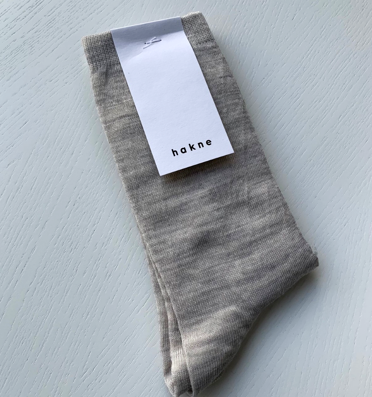 Hakne // Silk Wool Double-faced Socks // Oatmeal