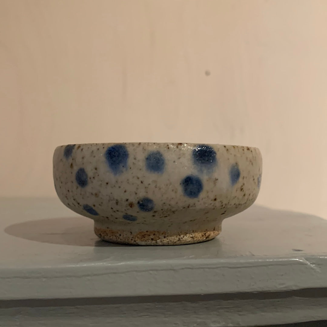 Blacksmith Ceramics // Sake bowl // Blue Dotted