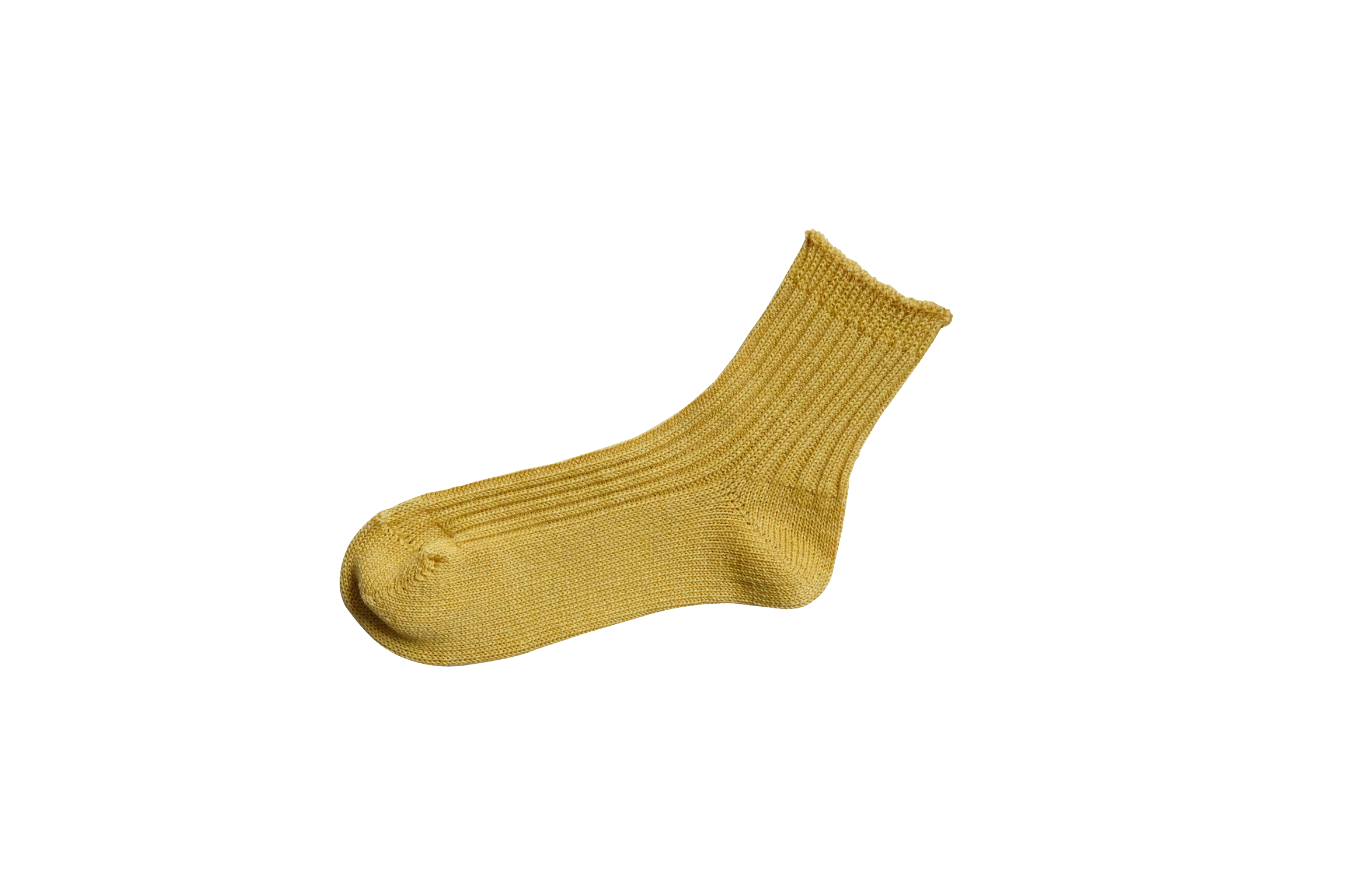 Nishiguchi // Praha Linen Ribbed Socks // Yellow