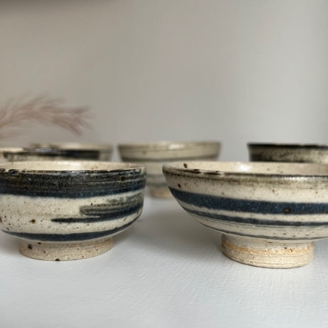 Blacksmith Ceramics // Sake bowl // Black Stripe
