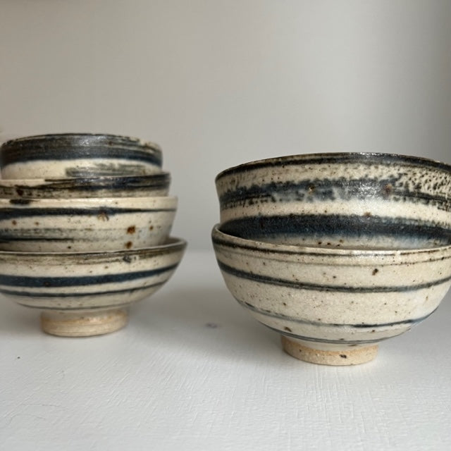 Blacksmith Ceramics // Sake bowl // Black Stripe