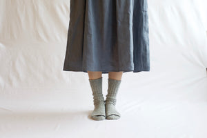 Nishiguchi // Praha Wool Ribbed Socks // Beige