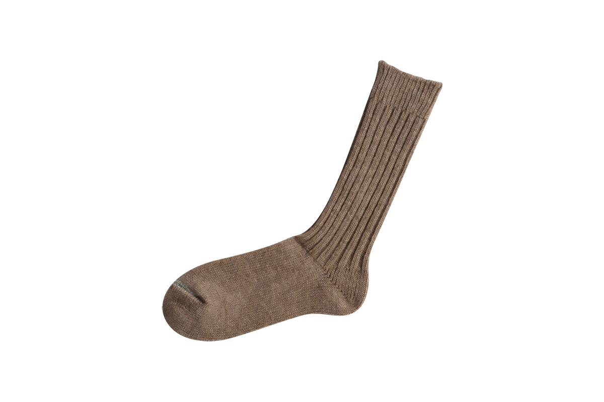 Nishiguchi // Praha Wool Ribbed Socks // Beige