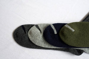 Nishiguchi // Praha Wool Ribbed Socks // Navy